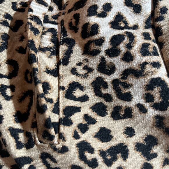 Chico's Pants Womens Size 4 US 20 Tan Leopard Print Pull On‎ Ankle High Rise - Picture 3 of 11